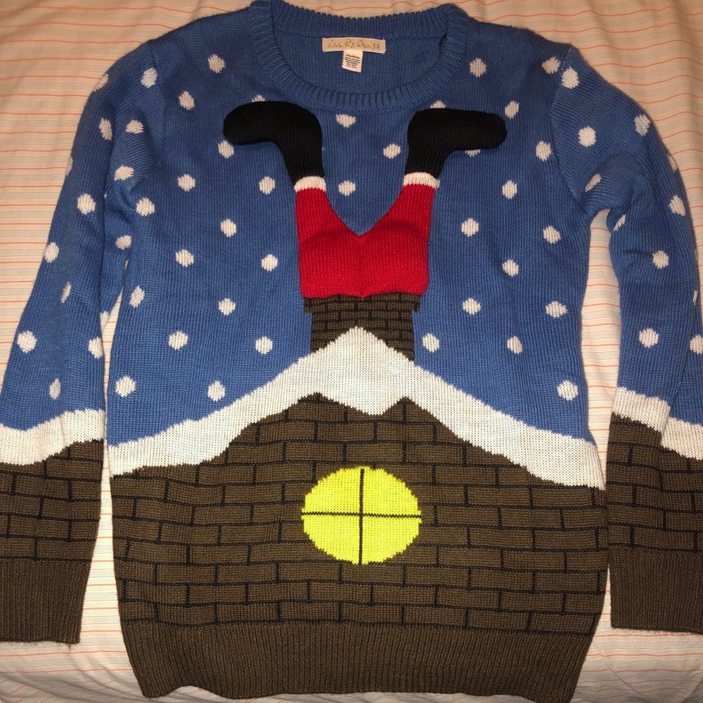 Ugly Christmas Sweater! 3D Santa Bum!